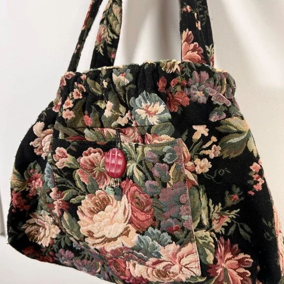 Vintage Floral Tapestry Shoulder Bag | Cottagecore - Picture 2 of 5